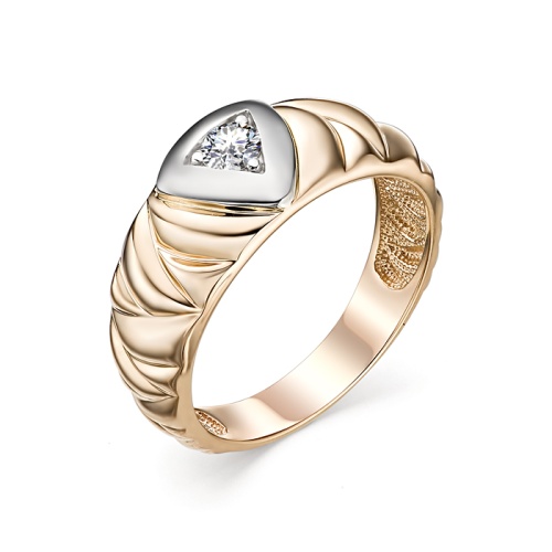 Кольцо, золото, бриллиант, 1-104-744